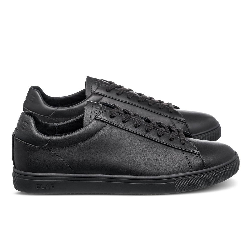 CLAE BRADLEY ESSENTIALS Shoes Womens USA684-M03 In Triple Black Leather